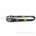 Lanyard/Webbing with Metal Ring and Plastic Mobile Phone Strap, Ideal for Promotional Gifts